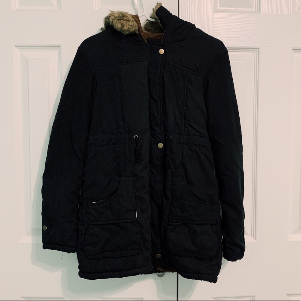 black romwe parka coat